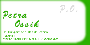 petra ossik business card